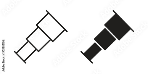 Boat Telescope icons in simple black style symbol sign for apps and website