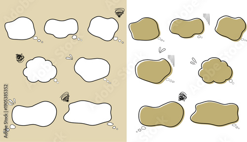 Hand drawn speech bubble set / cute doodle style illustration