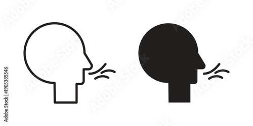 Breath icons in simple black style symbol sign for apps and website