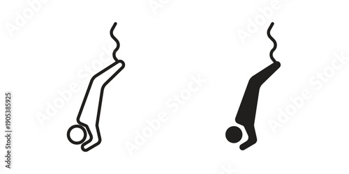 Bungee jumping icons in simple black style symbol sign for apps and website