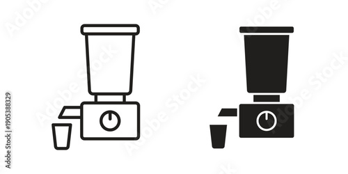 Cold pressed juicer icons in simple black style symbol sign for apps and website