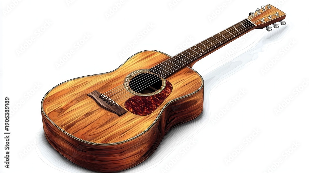 Fototapeta premium Wooden acoustic ukulele instrument with straps