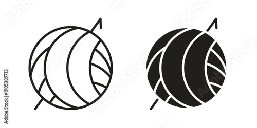 Crochet icons in simple black style symbol sign for apps and website