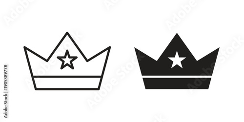 Crown icons in simple black style symbol sign for apps and website