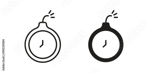 Deadline icons in simple black style symbol sign for apps and website