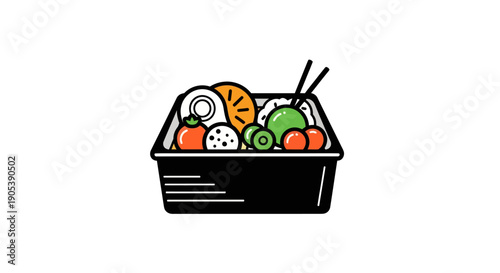 Graphic illustration of a prepared food meal