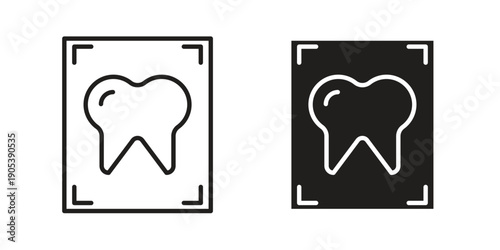 Dental X ray icons in simple black style symbol sign for apps and website