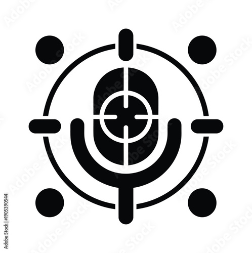 Vector icon of a target with concentric circles and dots