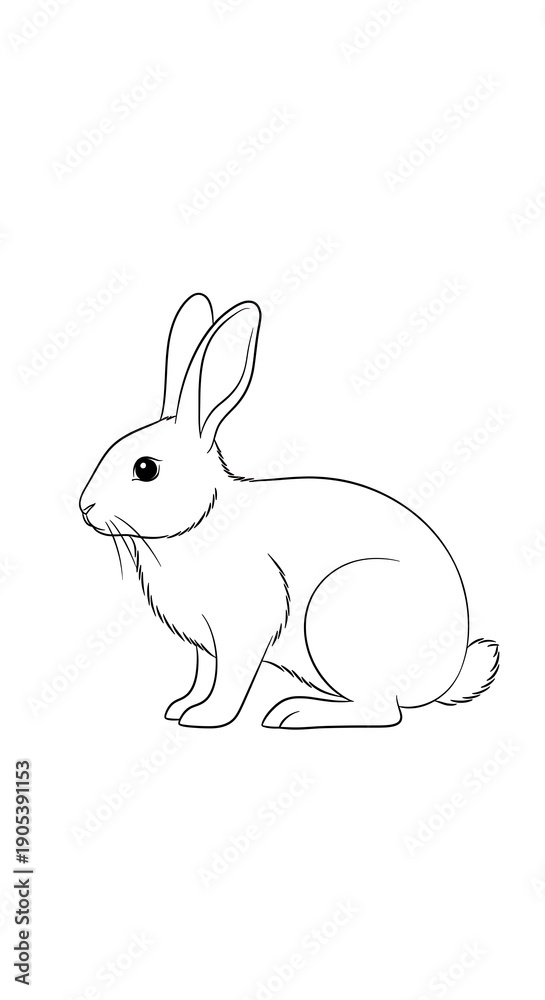 Obraz premium Rabbit Line Art.