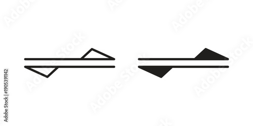 Double arrow icons in simple black style symbol sign for apps and website