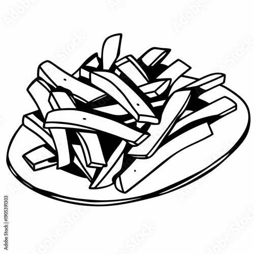 french fries vector illustration
