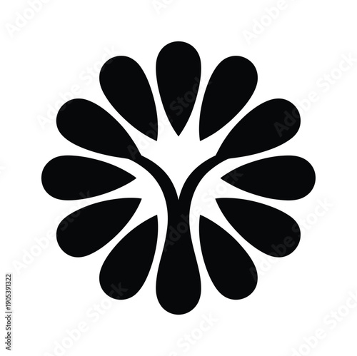 Vector image features  stylized tree design with smooth curves.
