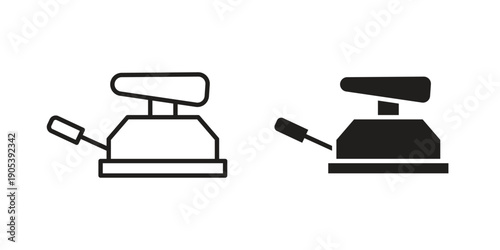 Floor sanding machine icons in simple black style symbol sign for apps and website