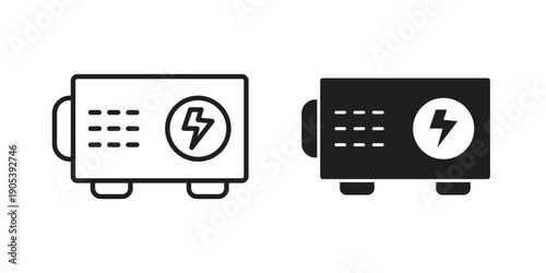 Generator icons in simple black style symbol sign for apps and website