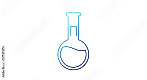 Minimalist representation of a laboratory flask with a gradient, suitable for scientific use