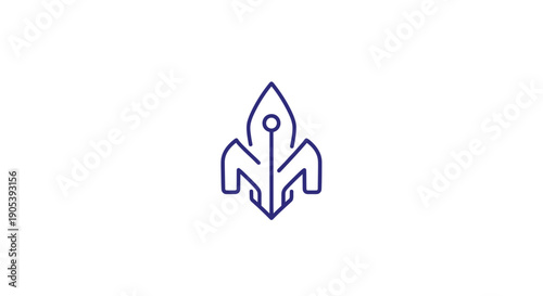 Minimalist rocket logo design concept representing innovation and future potential without spaces