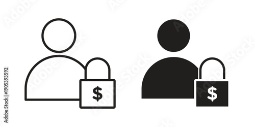 Guarantor icons in simple black style symbol sign for apps and website