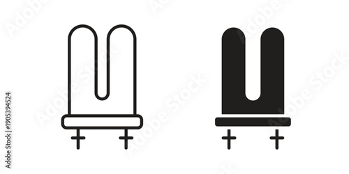 Heating element icons in simple black style symbol sign for apps and website