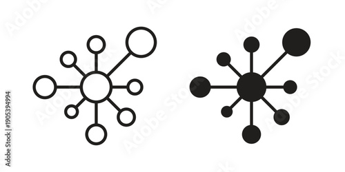 Hub icons in simple black style symbol sign for apps and website
