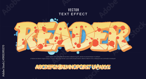 Reader Colorful graffiti editable text style effect. Vector text effect with paint wall concept.
