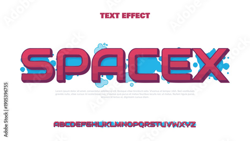 Spacex Graffiti font. Capital letters, numbers and glyps alphabet.
