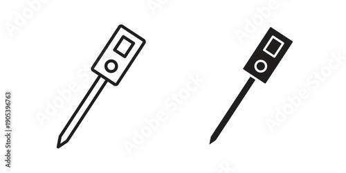 Kitchen thermometer icons in simple black style symbol sign for apps and website