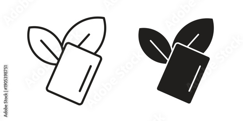 Mint gum icons in simple black style symbol sign for apps and website