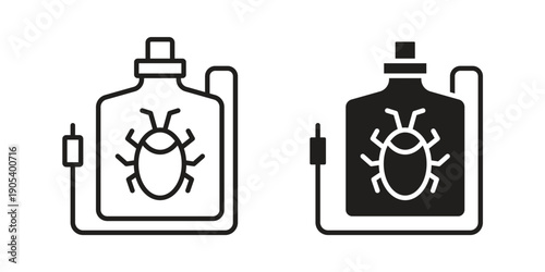 Pesticide icons in simple black style symbol sign for apps and website