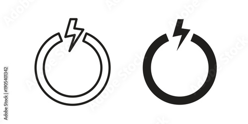 Power icons in simple black style symbol sign for apps and website