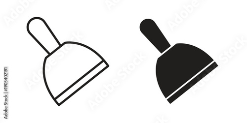 Putty knife icons in simple black style symbol sign for apps and website