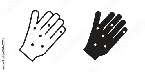 Rash hand icons in simple black style symbol sign for apps and website