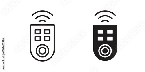 Remote control icons in simple black style symbol sign for apps and website