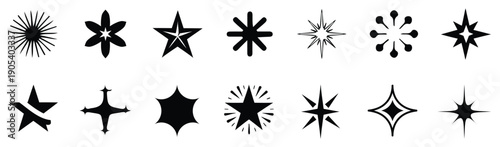 star icon. Sparkle vector icons set