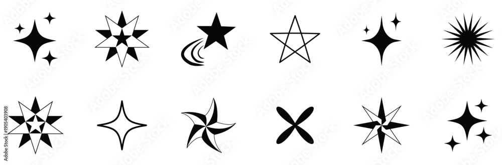 Obraz premium sparkle star set