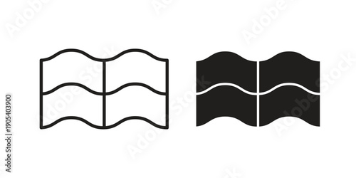 Roof tile icons in simple black style symbol sign for apps and website