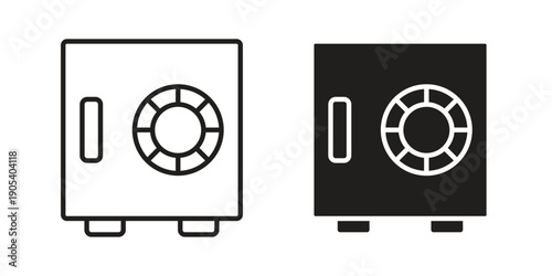 Safe icons in simple black style symbol sign for apps and website