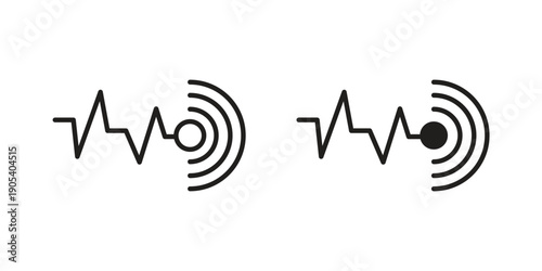 Sensor icons in simple black style symbol sign for apps and website