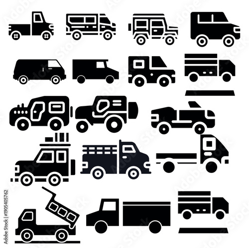 set of transport icons