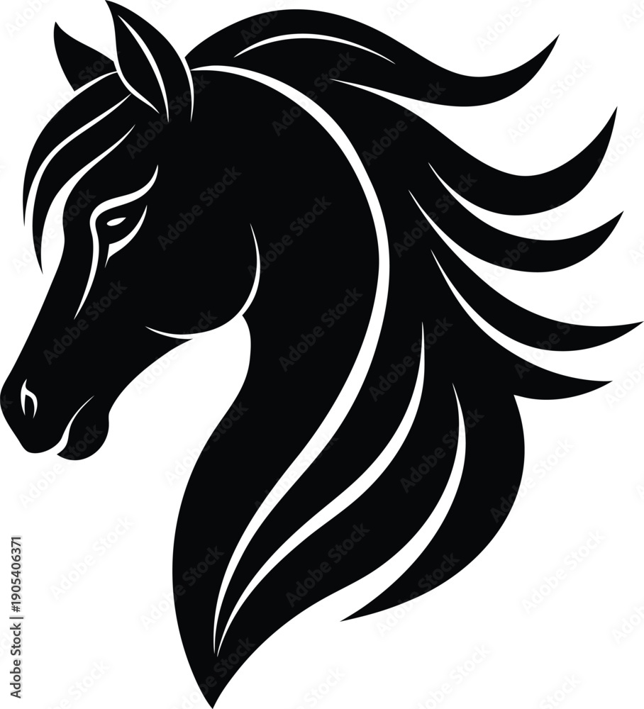 Fototapeta premium Stylized Horse Head Silhouette