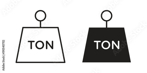 Tonne icons in simple black style symbol sign for apps and website