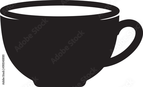 black cup isolated on white Background, cup, mug, coffee, tea, isolated, drink, white, object, empty, black, ceramic, beverage, blank Silhouette of a simple teacup on a white background illustration
