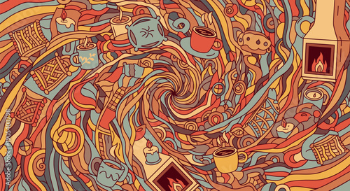 Vibrant Abstract Art with Swirling Patterns.