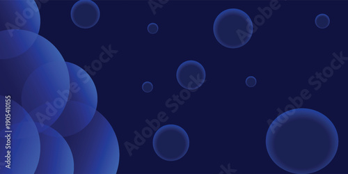 dark blue style center circle bubble background decoration. vector illustration.