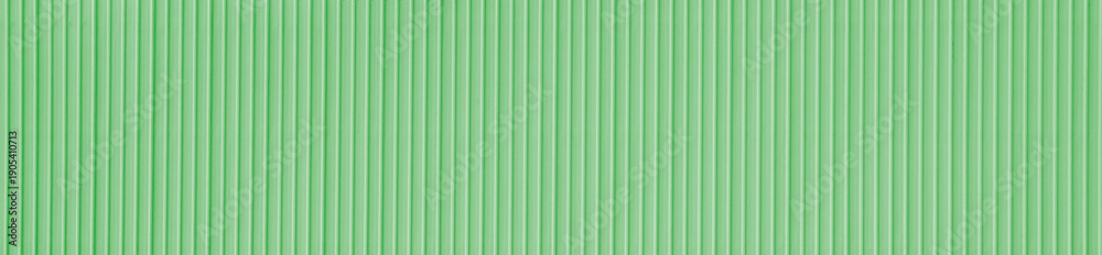 Obraz premium Metal roof teal green corrugated iron sheet aluminium background wall panel tile construction siding building line pattern texture seamless architecture plate frame for presentation product.