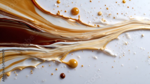 An expressive abstract art piece featuring fluid movements of cream and chocolate colors, symbolizing creativity, transformation, and the vibrant nature of artistic expression.
