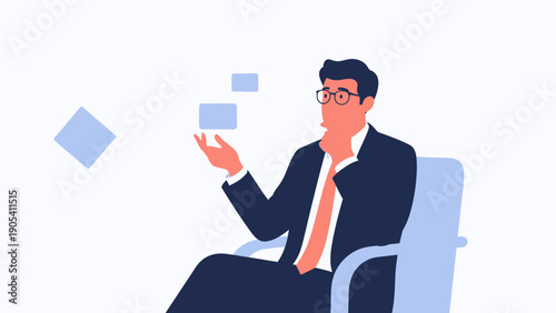 Businessman thinking, planning, strategy, ideas, decision making, innovation