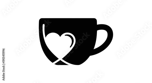 Heart shape inside coffee mug