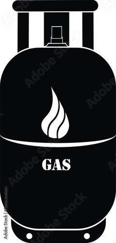 Silhouette of a gas cylinder side view vector illustration.