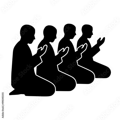 Silhouette of people praying