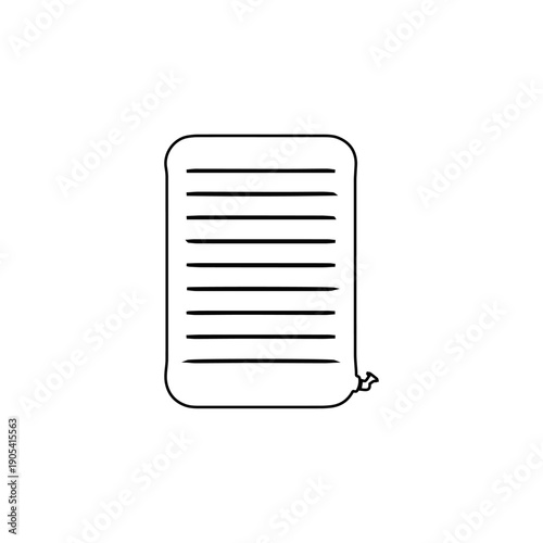 camping mattress outline icon inflatable air bed outdoor travel gear illustration